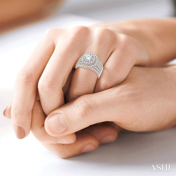 1 3/8 Ctw Diamond Semi-mount Engagement Ring in 14K White Gold